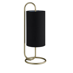 Sura Table Lamp Antique Brass w/ Black Shade - Comet Lighting