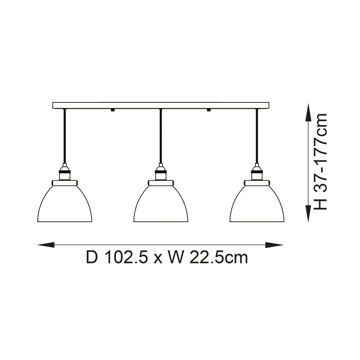 Hansen 3Lt Pendant Ceiling Light - Comet Lighting