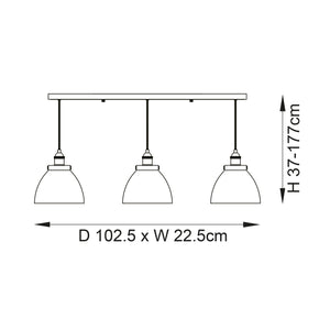 Hansen 3Lt Pendant Ceiling Light - Comet Lighting