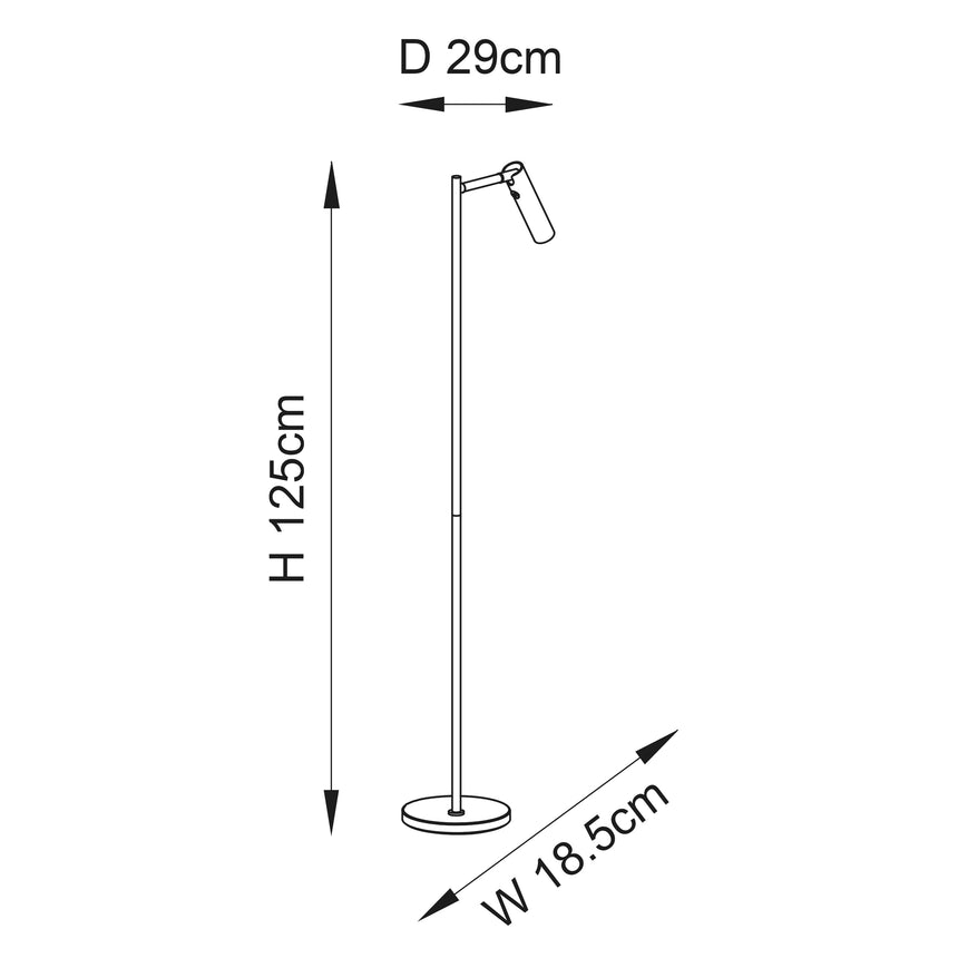 Dedicated Reader Task Floor Lamp Satin Nickel