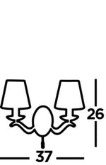 Andretti 2Lt Wall Light-Antique Brass & Ivory String Fabric - Comet Lighting