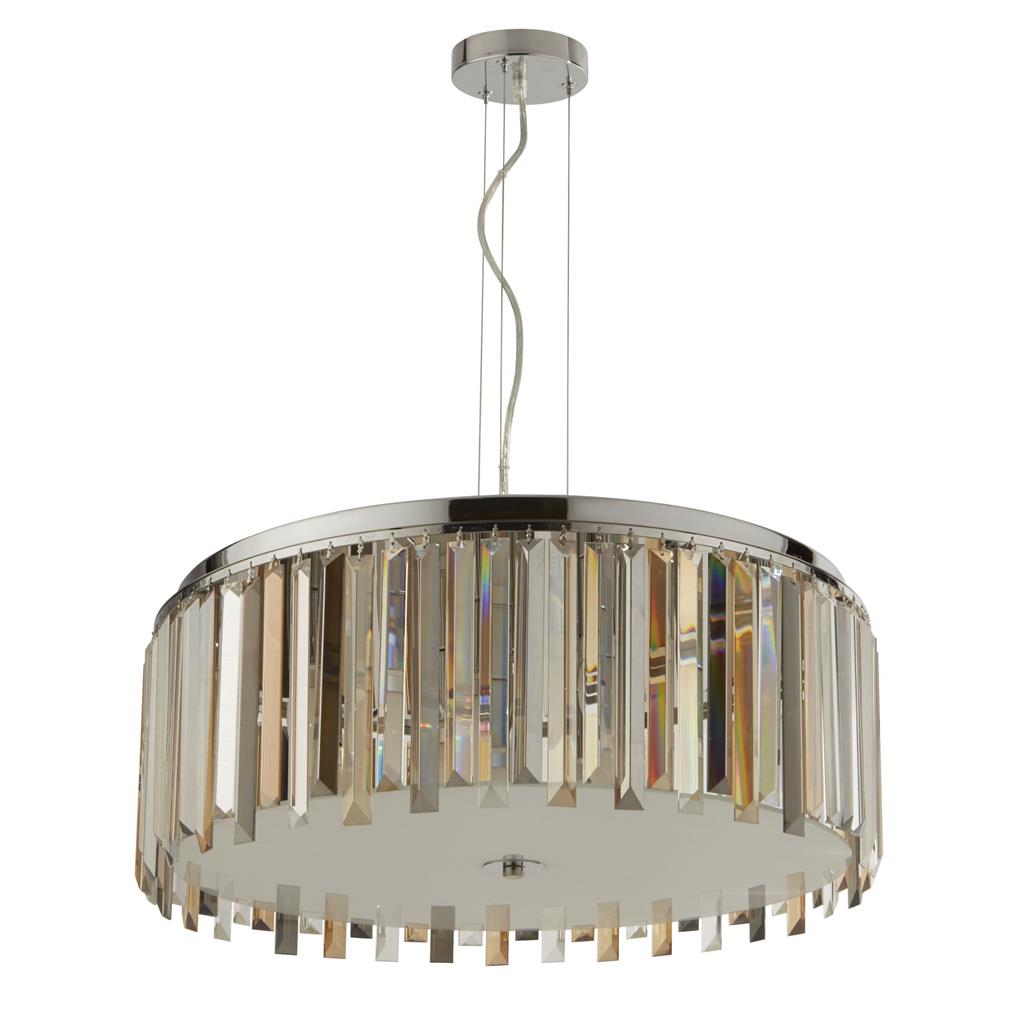 Clarissa 5Lt Drum Pendant Convertible To Semi-Flush - Glass