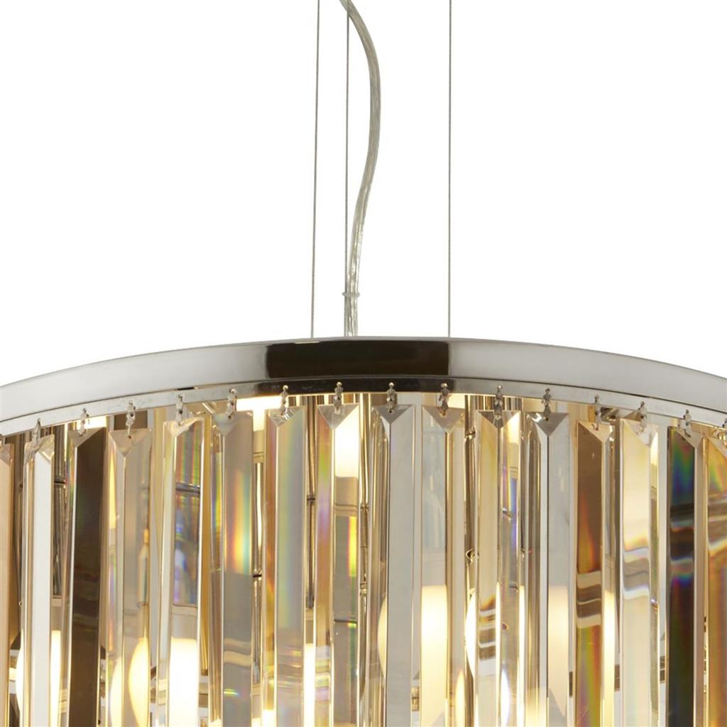 Clarissa 5Lt Drum Pendant Convertible To Semi-Flush - Glass - Comet Lighting