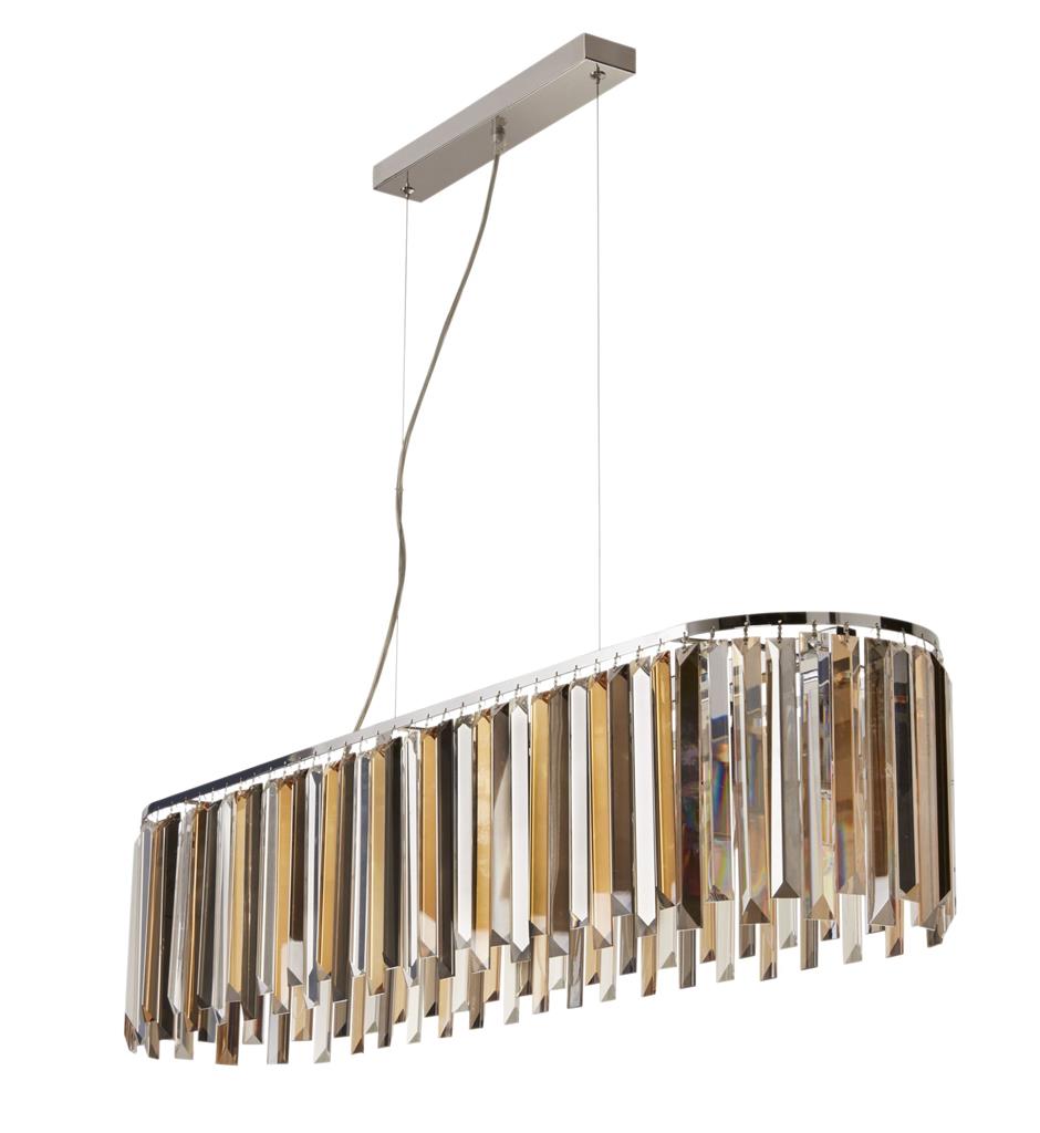 Clarissa 8Lt Pendant - Chrome Metal & Mixed Glass - Comet Lighting