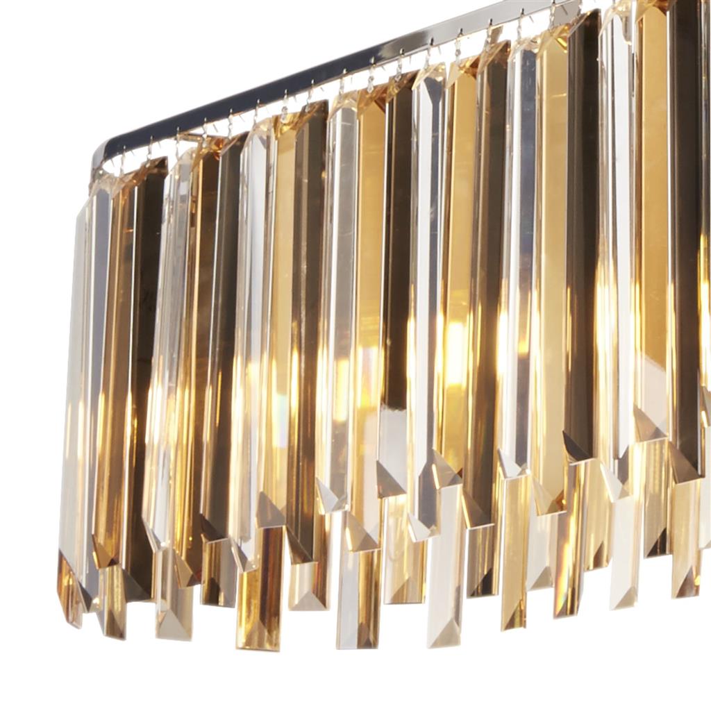 Clarissa 8Lt Pendant - Chrome Metal & Mixed Glass - Comet Lighting