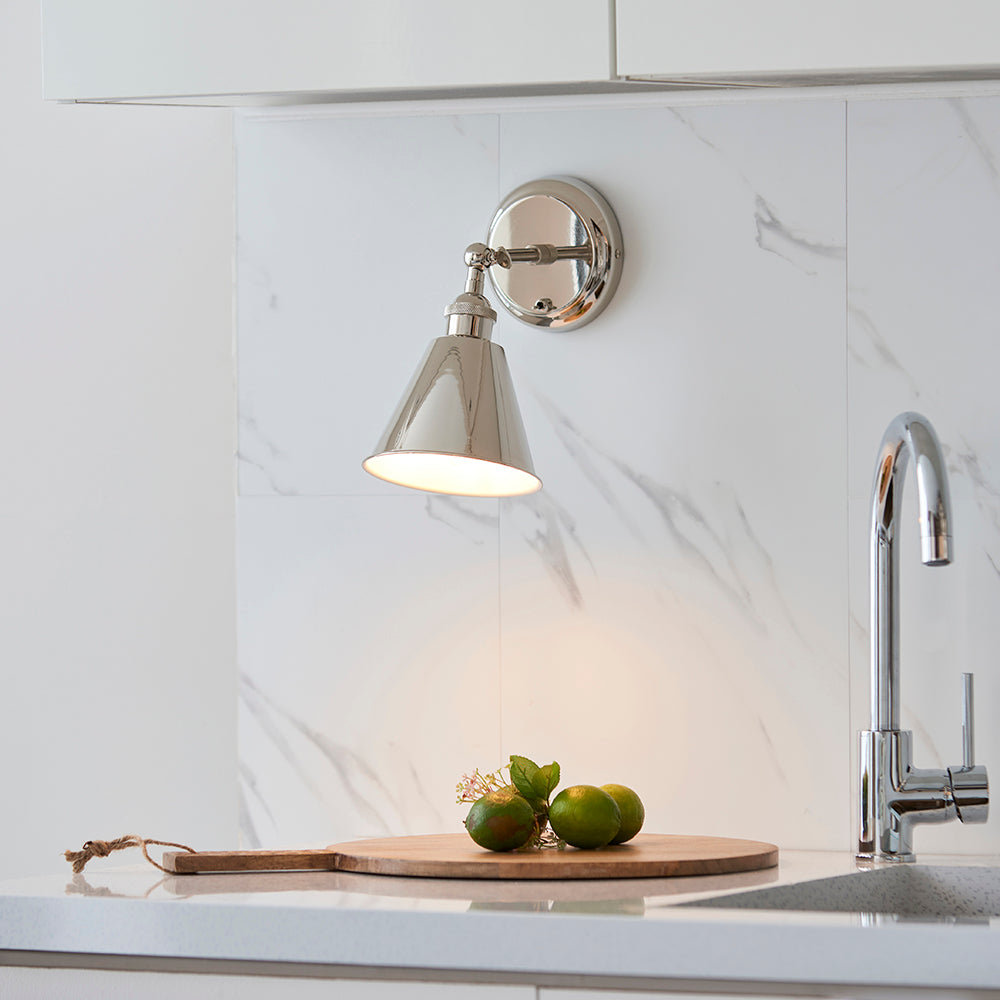 Glomma Wall Light Bright Nickel