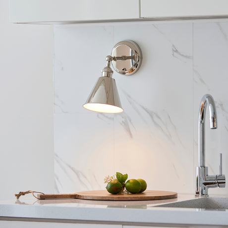 Glomma Wall Light Bright Nickel