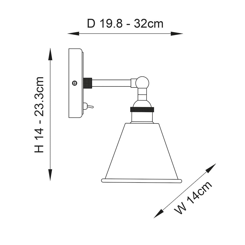 Glomma Wall Light Bright Nickel
