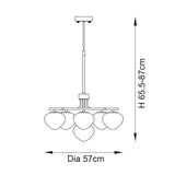 Ganges 6Lt Pendant Ceiling Light Satin Brass