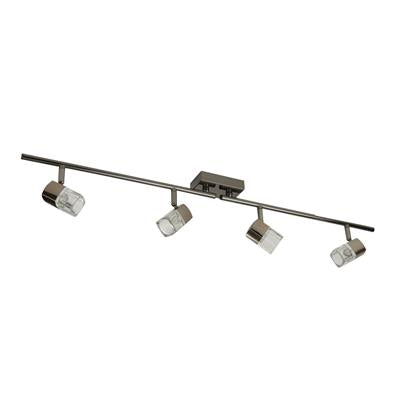 Searchlight Blocs Black Chrome 4 Light Adjustable Bar Spotlight With Ice Cube Glass (9884BC)