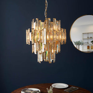 Adelaide 12Lt Pendant Ceiling Light Gold w/ Champagne Crystals