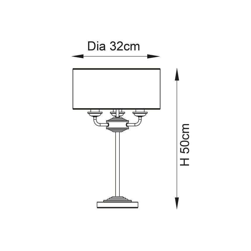 Highclere 3Lt Table Lamp Antique Brass