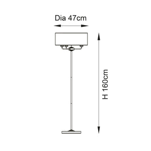 Highclere 3Lt Floor Lamp Antique Brass - Comet Lighting