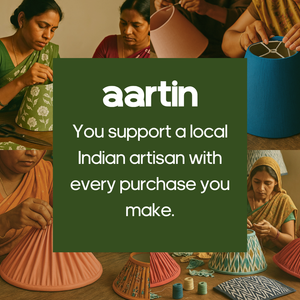 AARTIN 40 CM GREEN & WHITE IKAT STRAIGHT EMPIRE GATHERED LAMPSHADE IN COTTON