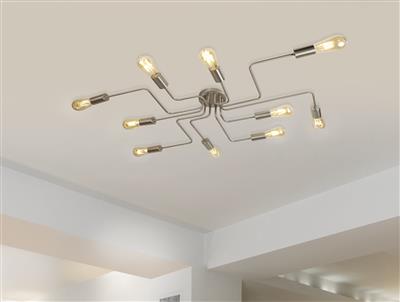 Searchlight Circuit 10Lt Ceiling Flush| Satin Silver - Comet Lighting