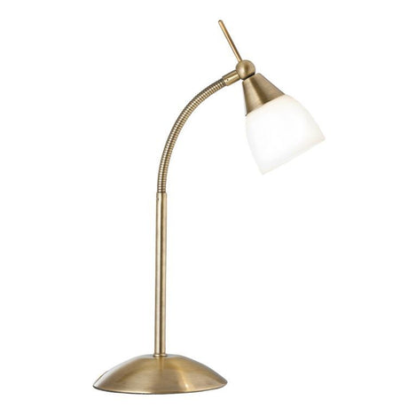 Searchlight Brass Touch Table Lamp Glass Shade