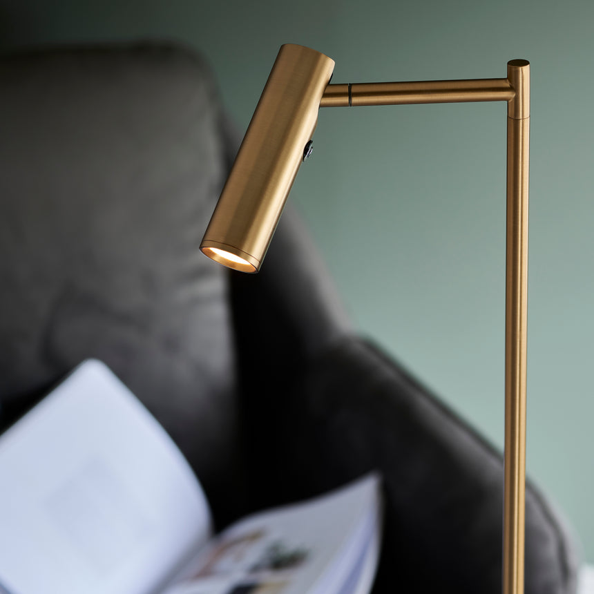 Dedicated Reader Task Floor Lamp Brass Plated