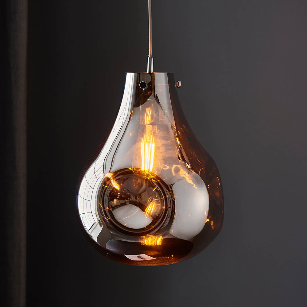 Huai Large Pendant Ceiling Light Chrome