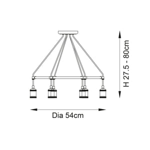 Hal 6Lt Pendant Ceiling Light Antique Brass - Comet Lighting