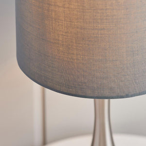 Piccadilly - Twin Pack Touch table Satin nickel plate & grey fabric