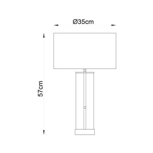 Lessina - Twin Pack Touch table Satin brass plate & vintage white fabric