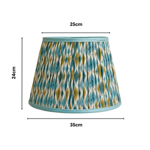 AARTIN 35 CM Blue & Green Ikat Cotton Lampshade - Straight Empire ( Shade Only )