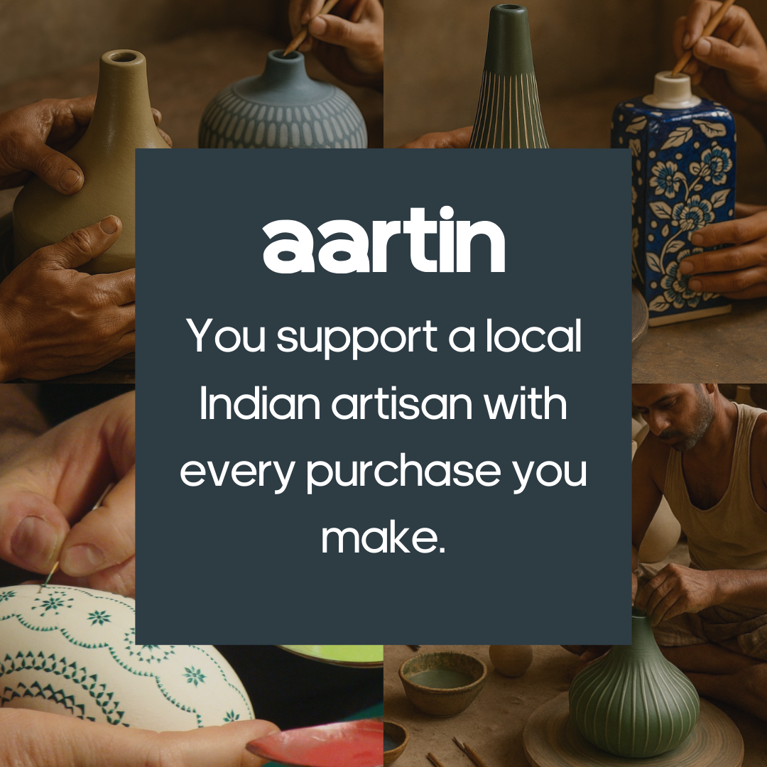 AARTIN FRANKLIN TABLE LAMP IN BLUE UNGLAZED CERAMIC (BASE ONLY)