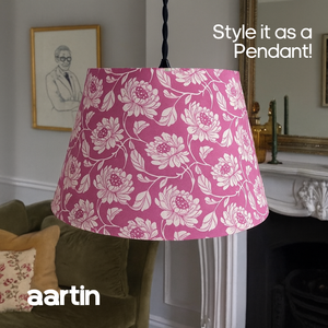 AARTIN 45 CM PEONY PETALS STRAIGHT EMPIRE ROLLED LAMPSHADE IN COTTON