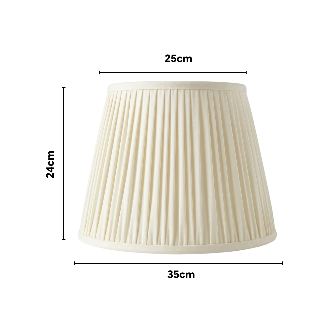 AARTIN Willow Ceramic Table Lamp with Ivory Silk Gathered Lampshade