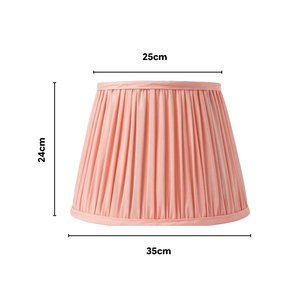 AARTIN Jasper Ceramic Table Lamp With Light Pink Silk Gathered Lampshade