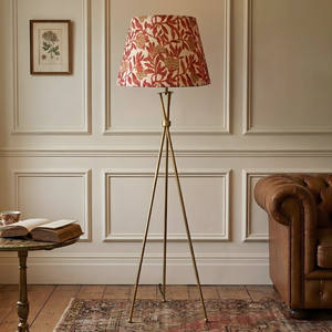 AARTIN Tripod Metal Floor Lamp with Maple Blossom Lampshade