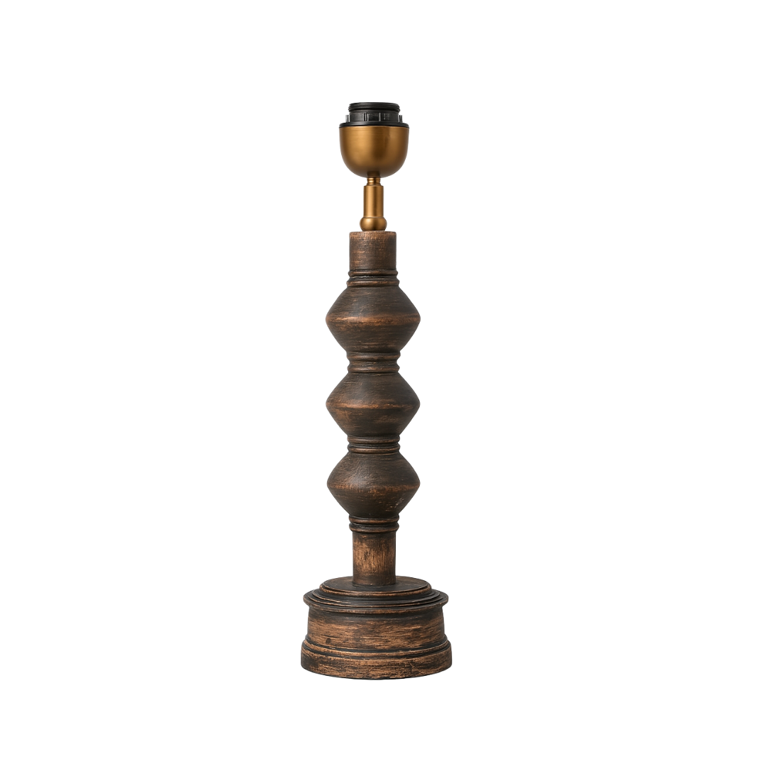 AARTIN Juno Wood Table Lamp - Dark Natural Wood ( Base Only )