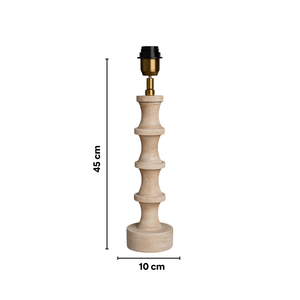 AARTIN Nova Wood Table Lamp With Blue Chevron Lampshade