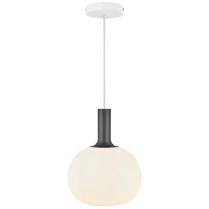 Nordlux Alton 25 Pendant Ceiling Light Opal white/Black-brass - Comet Lighting
