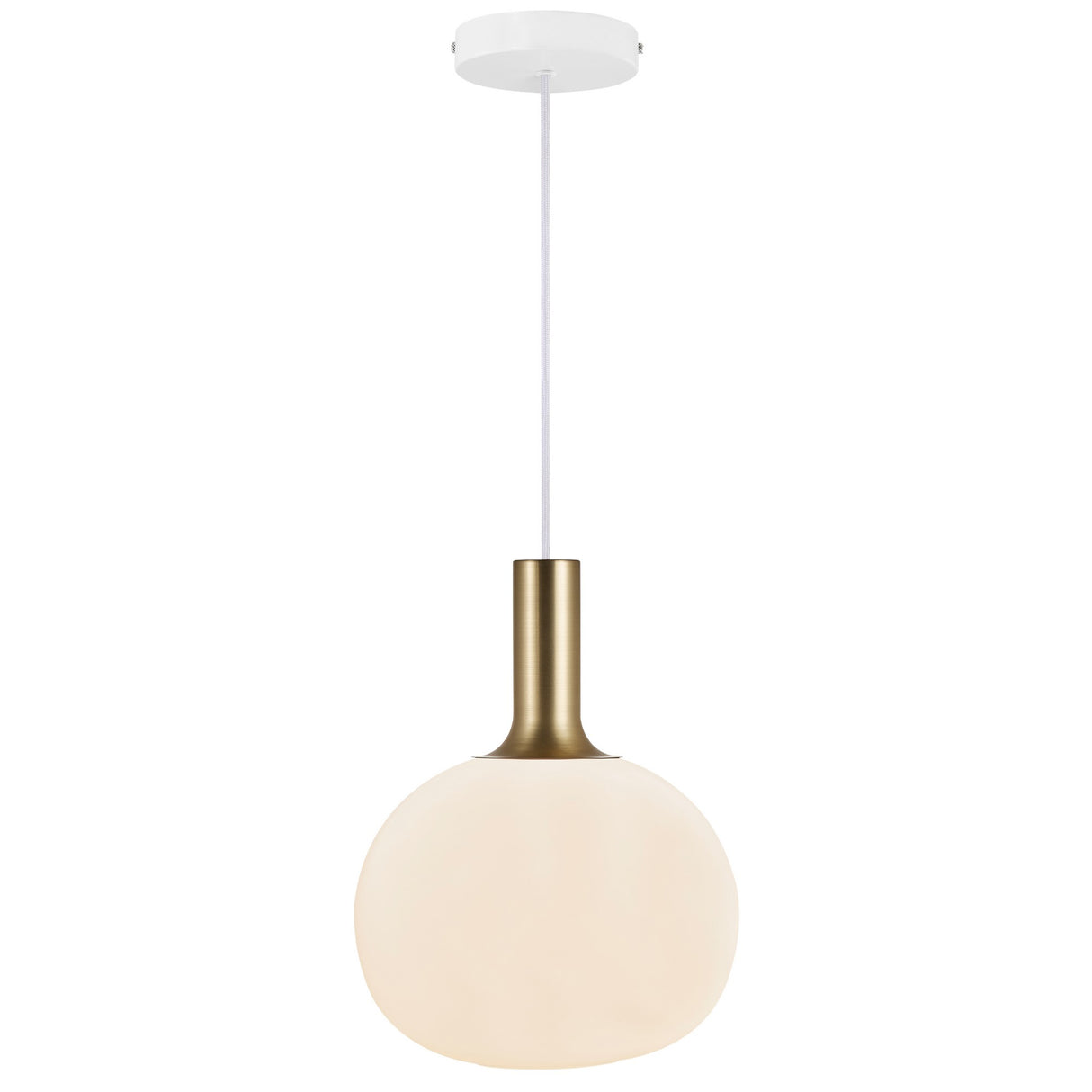 Nordlux Alton 25 Pendant Ceiling Light Opal white/Black-brass - Comet Lighting