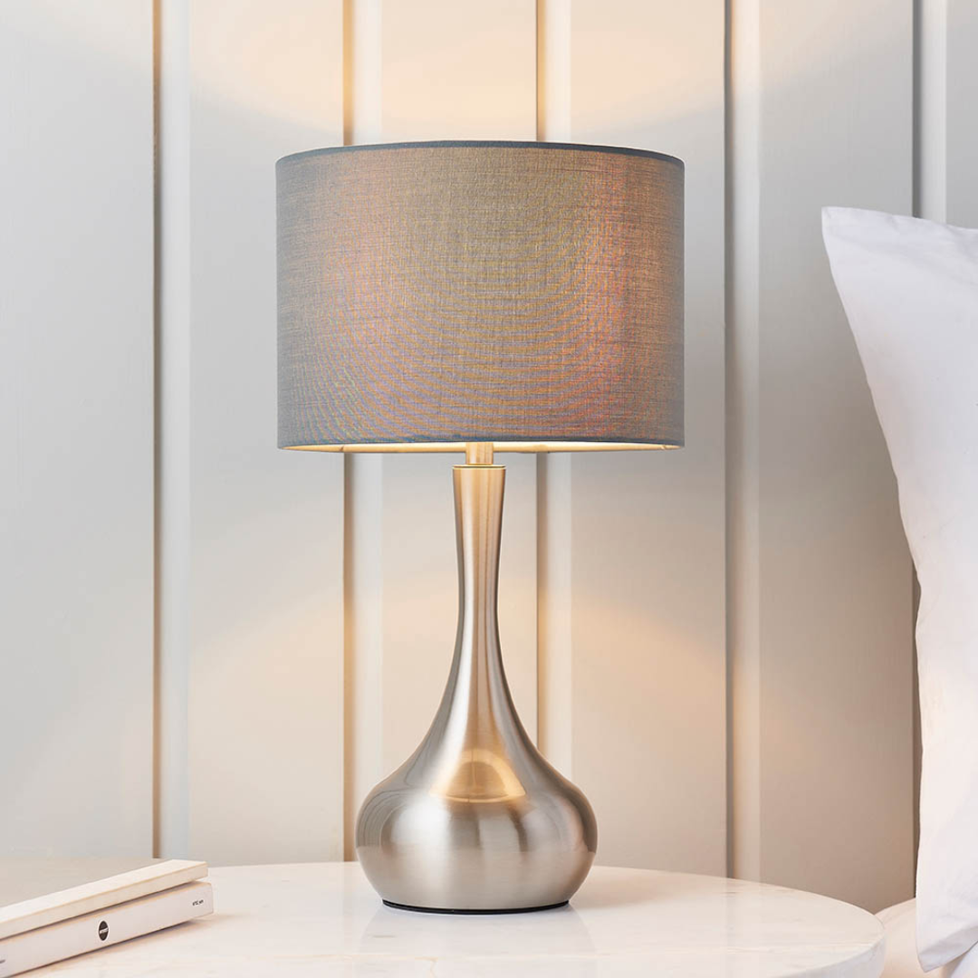 Piccadilly Touch Table Lamp Satin Nickel - Comet Lighting