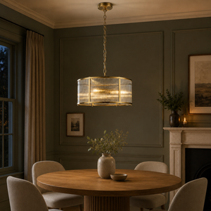 Ridgeton 3lt Pendant Ceiling Light Antique Brass