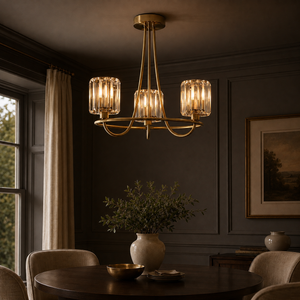 Berenice 3lt Semi Flush Ceiling Light Antique Brass
