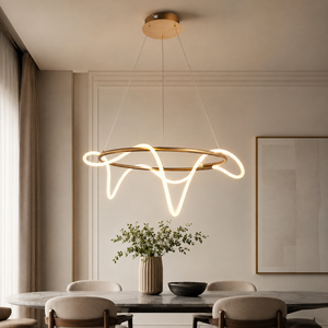 Attalea LED Round Pendant Ceiling Light Satin Gold