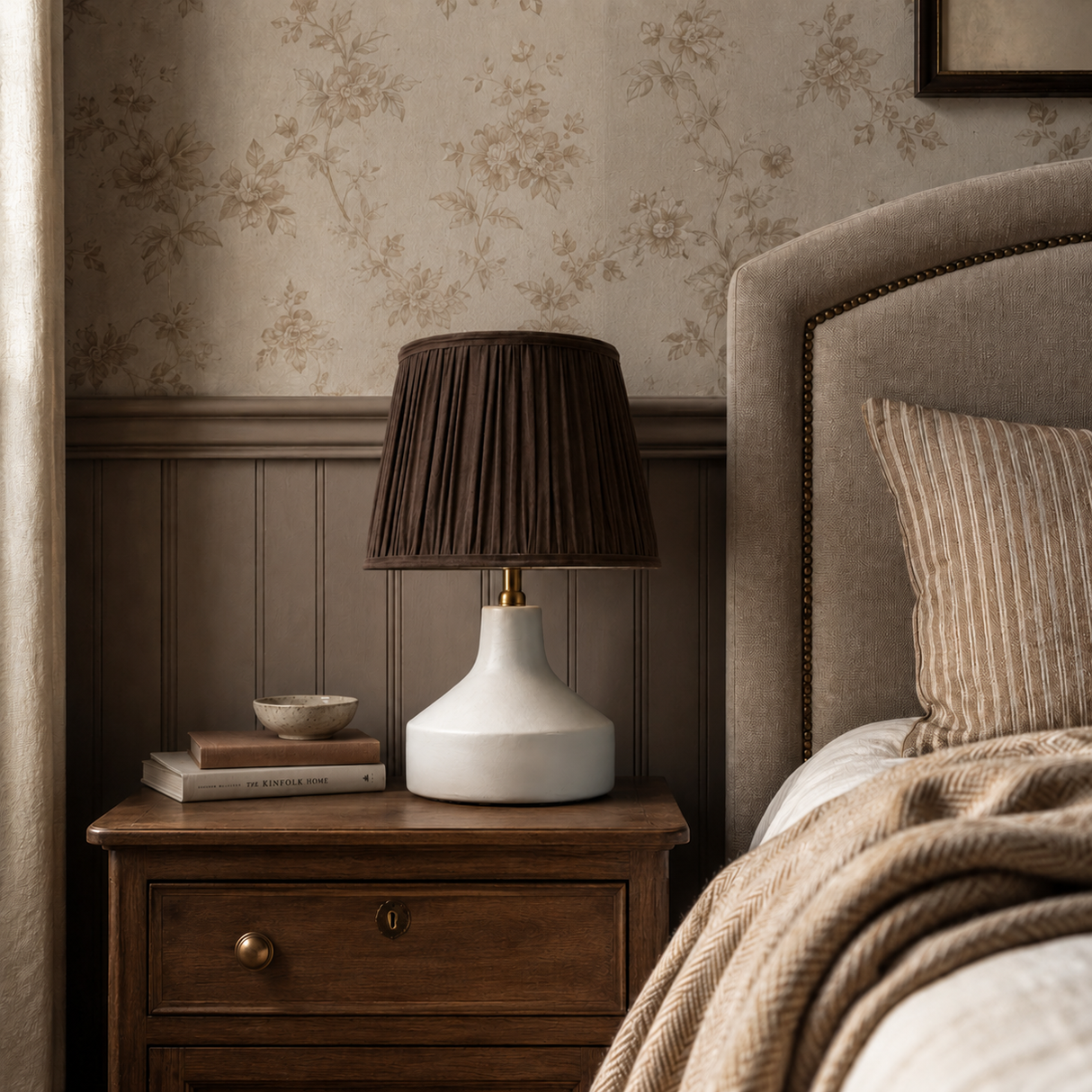 Taupe Silk Lampshade 
