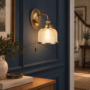 Searchlight Bistro II - 1 Light Wall Bracket Brass Glass