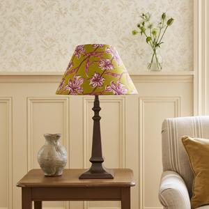 Azura Metal Table Lamp With Honey Petals Cotton Lampshade
