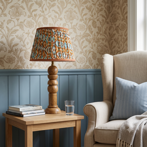 Brown & Blue Ikat  Lampshade