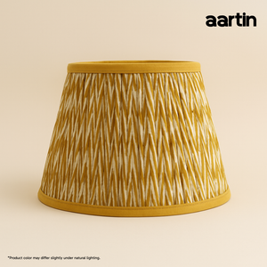 AARTIN 30 CM GOLDEN CHEVRONS STRAIGHT EMPIRE GATHERED LAMPSHADE IN COTTON