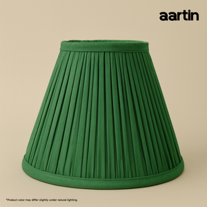 AARTIN EMPIRE GATHERED LAMPSHADE IN GREEN SILK