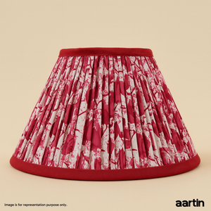 AARTIN 30 CM CRIMSON BLOOMS EMPIRE GATHERED LAMPSHADE IN COTTON