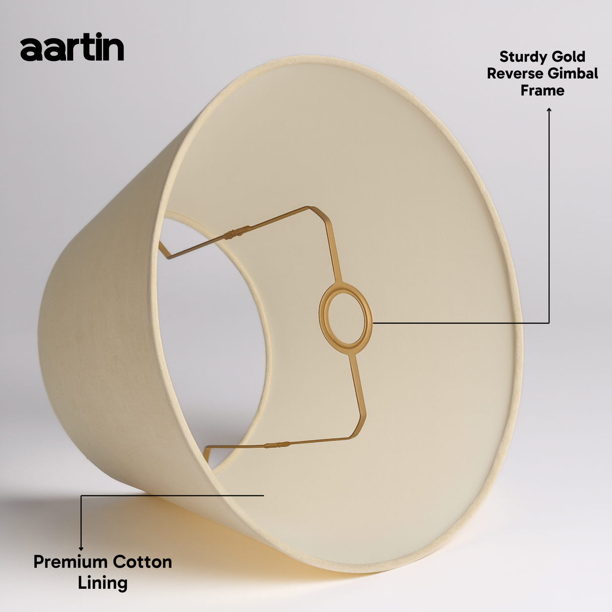 AARTIN NATURAL LINEN STRAIGHT EMPIRE ROLLED LAMPSHADE
