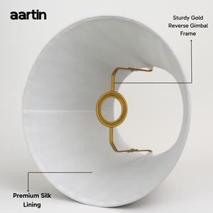 AARTIN 35 CM GOLDEN CIRCUIT STRAIGHT EMPIRE GATHERED LAMPSHADE IN COTTON
