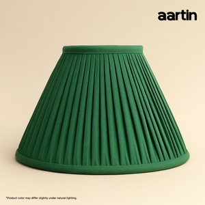 AARTIN EMPIRE GATHERED LAMPSHADE IN GREEN SILK