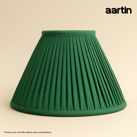 AARTIN EMPIRE GATHERED LAMPSHADE IN GREEN SILK
